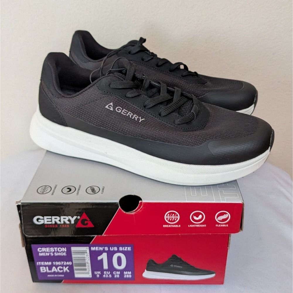 New Gerry Men's Creston Lightweight Walking Shoes Sneakers Black Size 10